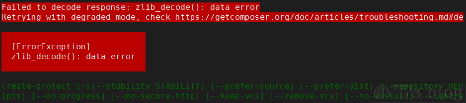 《记一次Failed to decode response: zlib_decode(): data error Retrying with degraded mode》